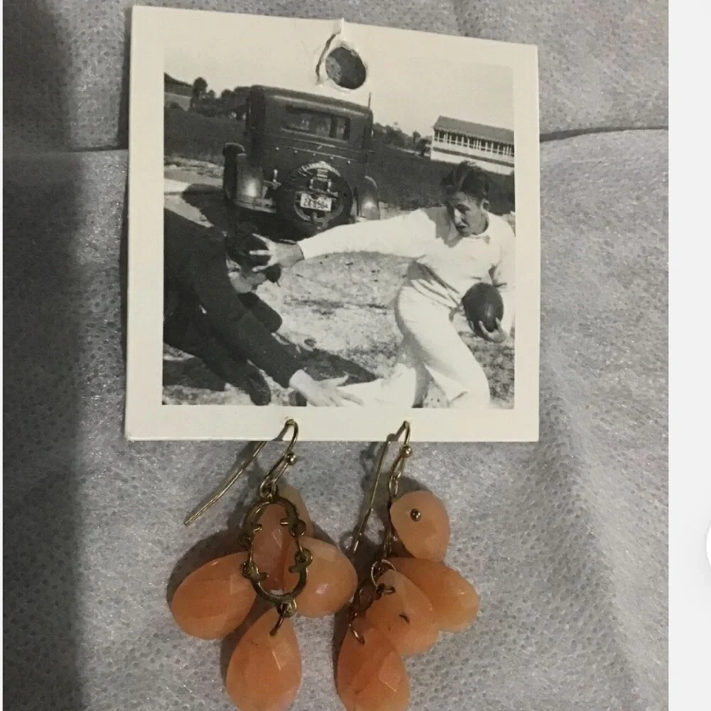 NWT Anthropologie Dangle Semi-Precious Gemstones Earrings Coral